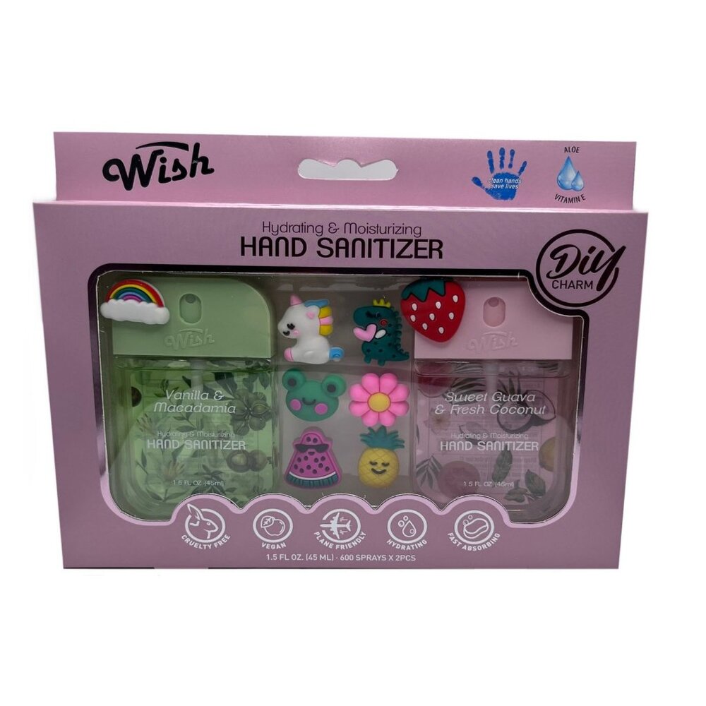 Wish Hand Sanitizer 2Pk Decorative rubber 1.5 FL OZ (45ML)